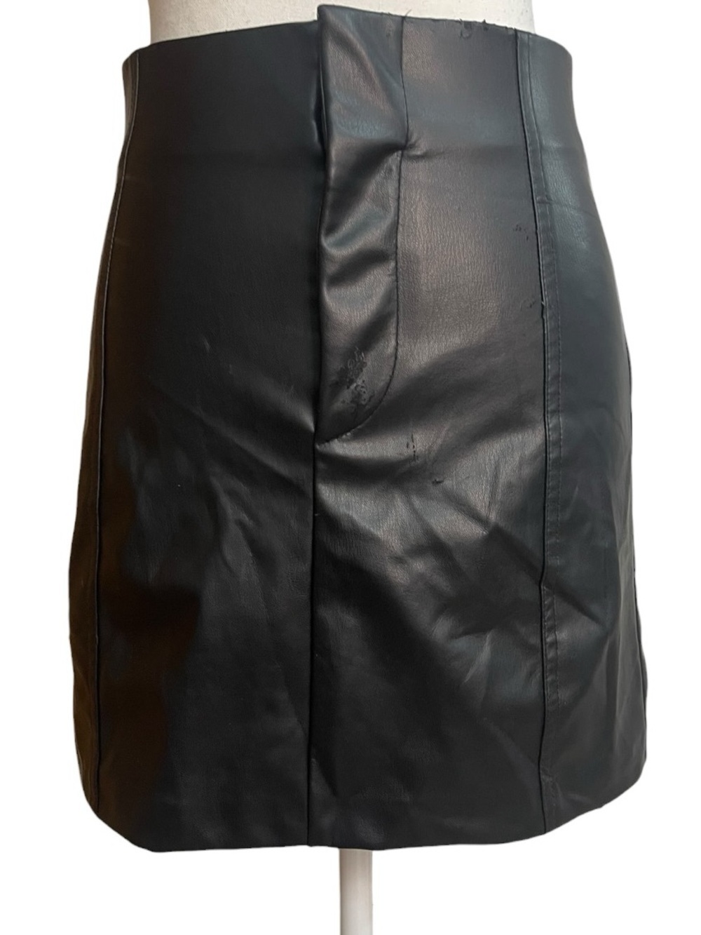 Zara Faux Leather Pleather Mini Skirt Black